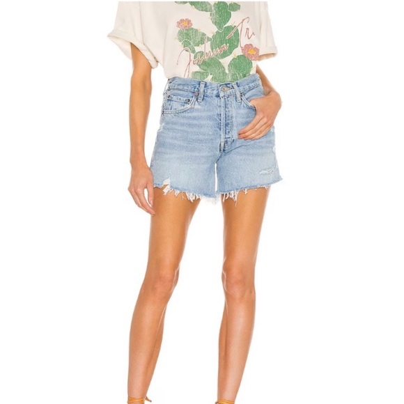 Agolde Parker Long denim blue jeans shorts in Swapmeet size 26 style A9010-811 - Picture 11 of 11